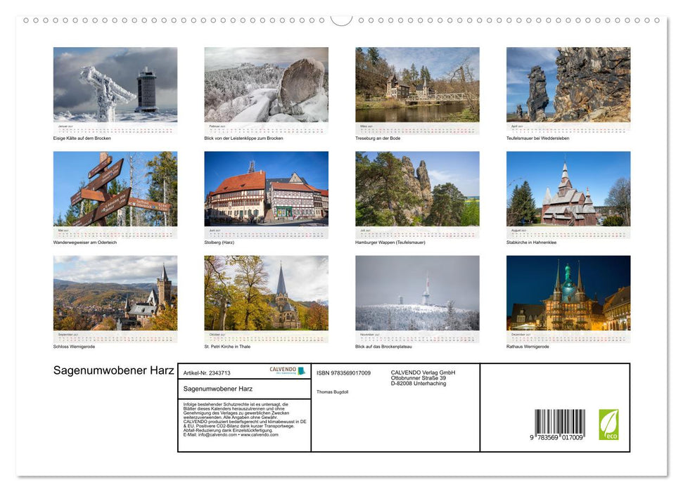 Sagenumwobener Harz (CALVENDO Premium Wandkalender 2027)