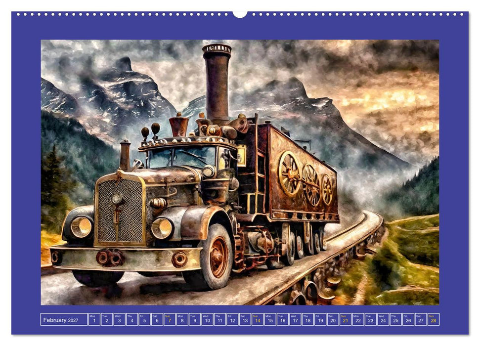 Steampunk power on ground, water, air and space (CALVENDO Monthly Calendar 2027)