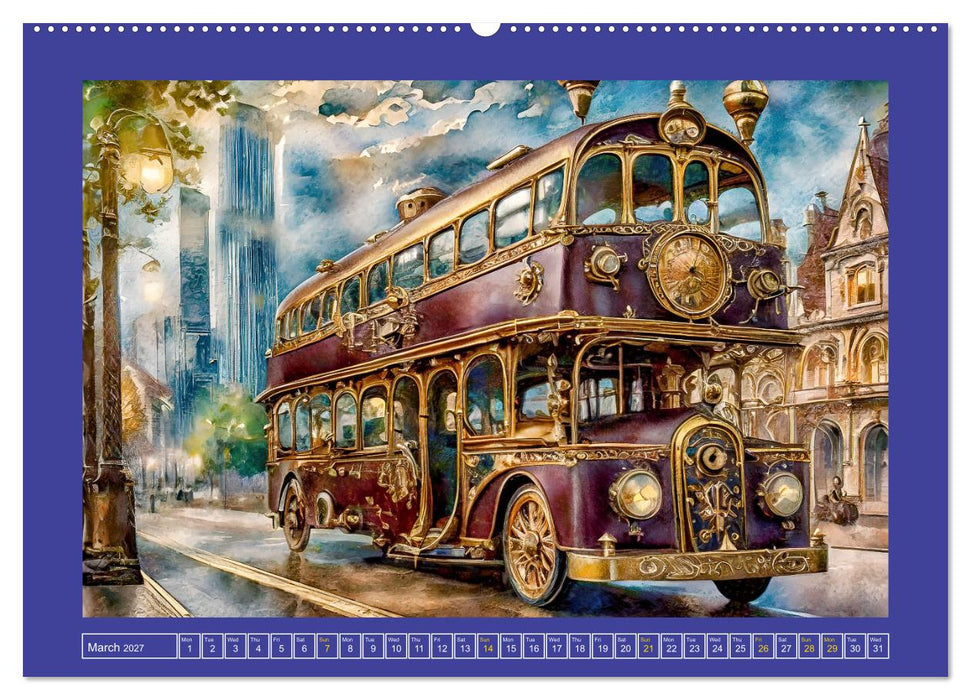 Steampunk power on ground, water, air and space (CALVENDO Monthly Calendar 2027)