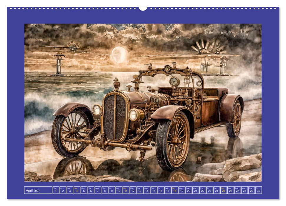 Steampunk power on ground, water, air and space (CALVENDO Monthly Calendar 2027)