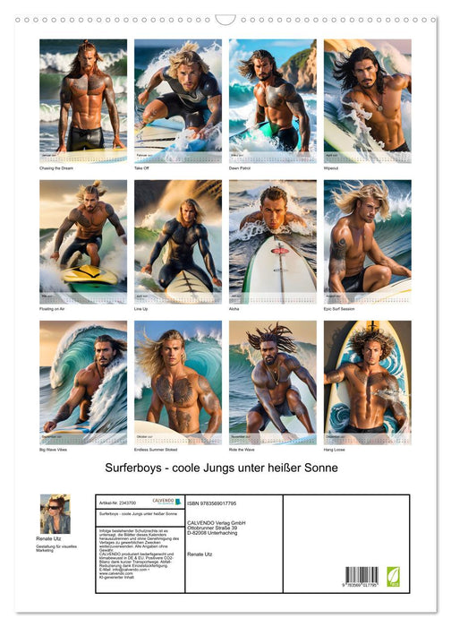 Surferboys - coole Jungs unter heißer Sonne (CALVENDO Wandkalender 2027)