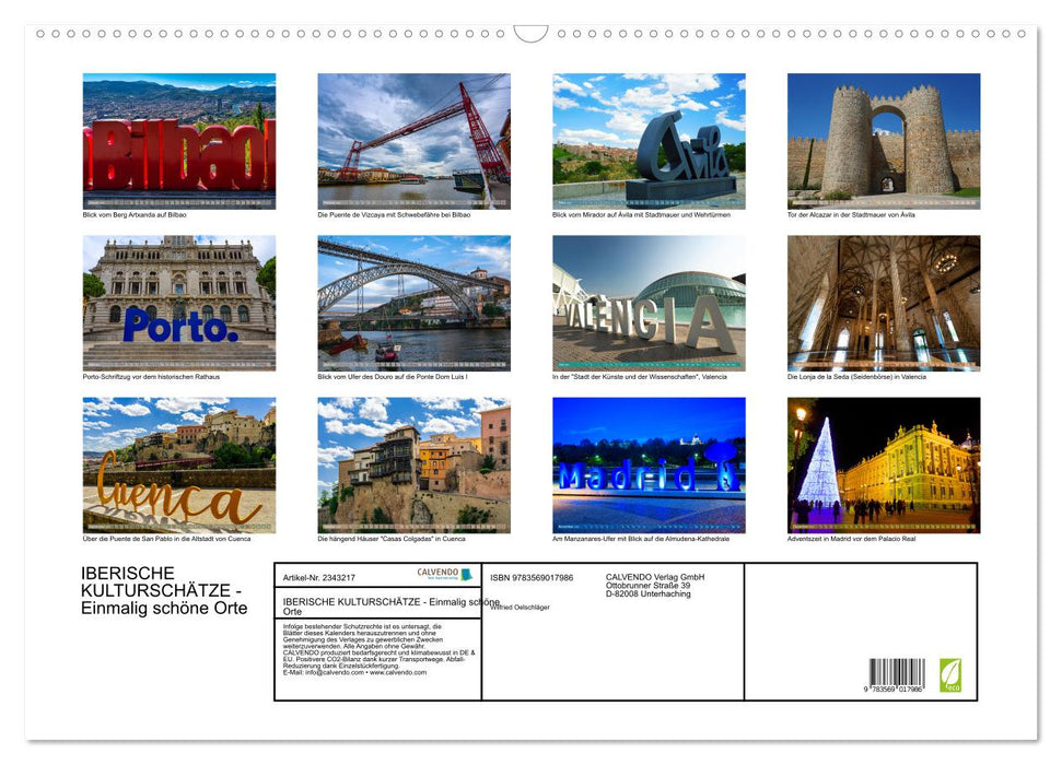 IBERISCHE KULTURSCHÄTZE - Einmalig schöne Orte (CALVENDO Wandkalender 2027)