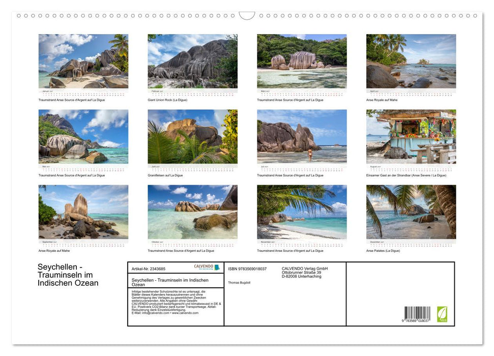 Seychellen - Trauminseln im Indischen Ozean (CALVENDO Wandkalender 2027)