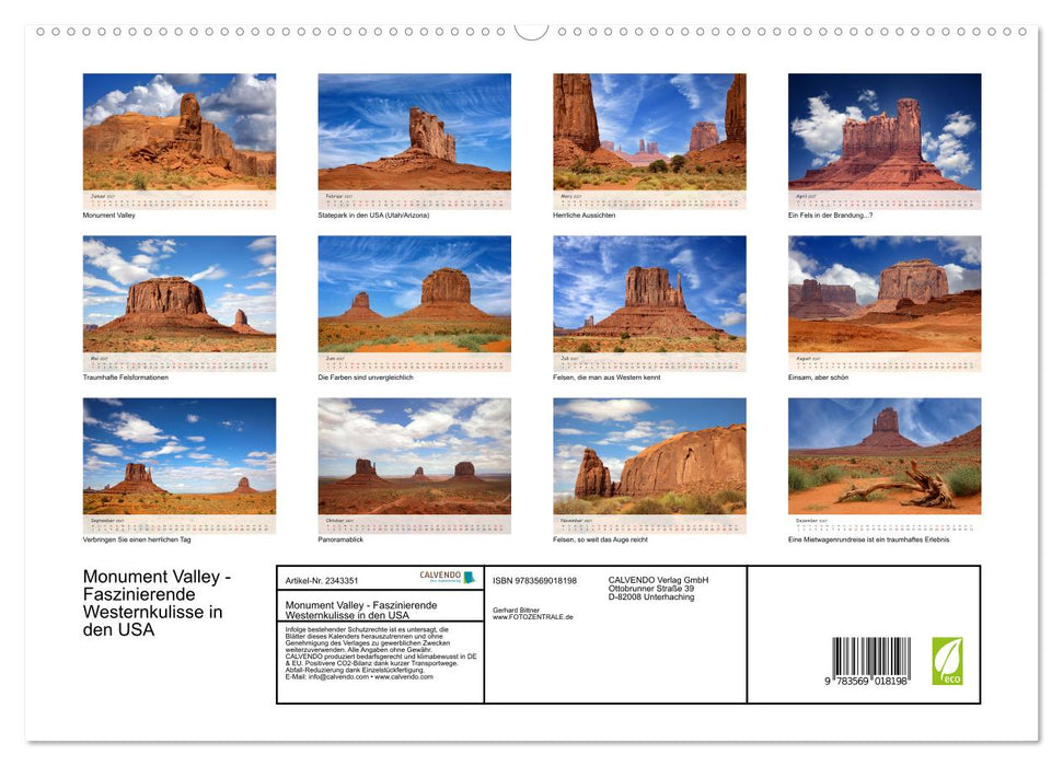 Monument Valley - Faszinierende Westernkulisse in den USA (CALVENDO Premium Wandkalender 2027)