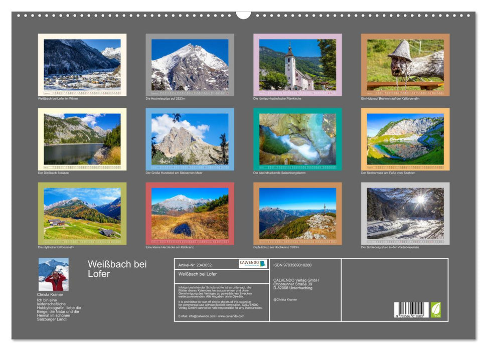 Weißbach bei Lofer (CALVENDO Wandkalender 2027)
