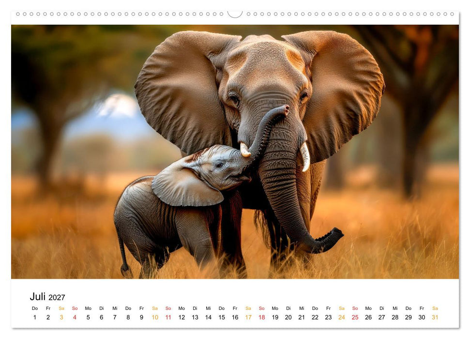 Elefanten - Riesen der Wildnis (CALVENDO Premium Wandkalender 2027)