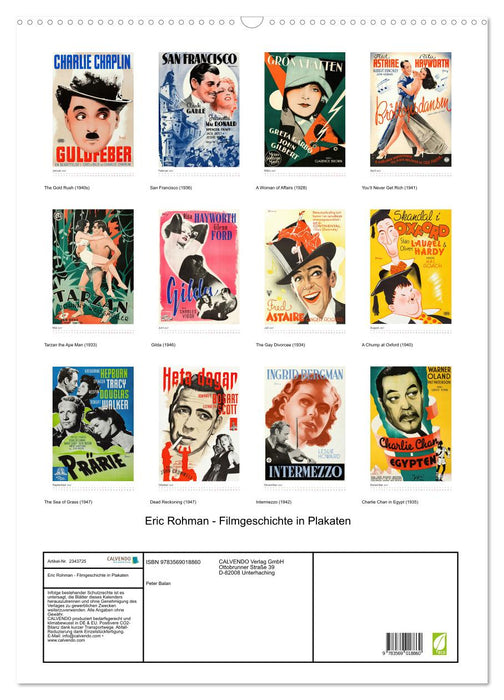 Eric Rohman - Filmgeschichte in Plakaten (CALVENDO Wandkalender 2027)