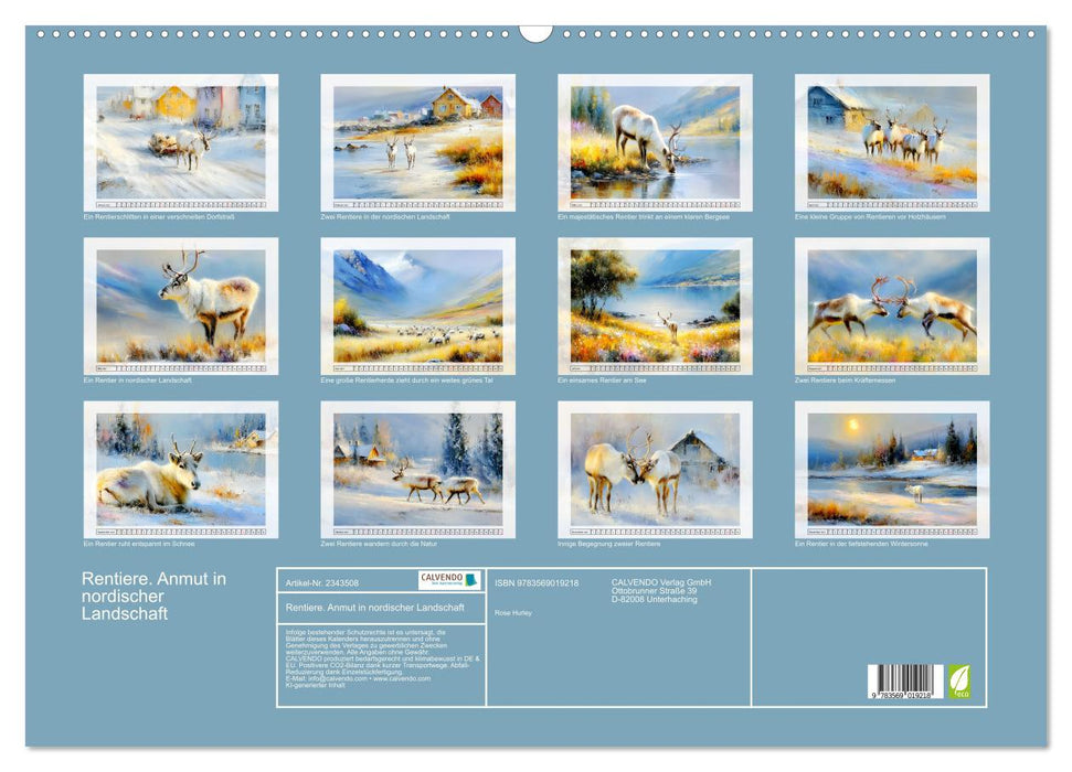 Rentiere. Anmut in nordischer Landschaft (CALVENDO Wandkalender 2027)
