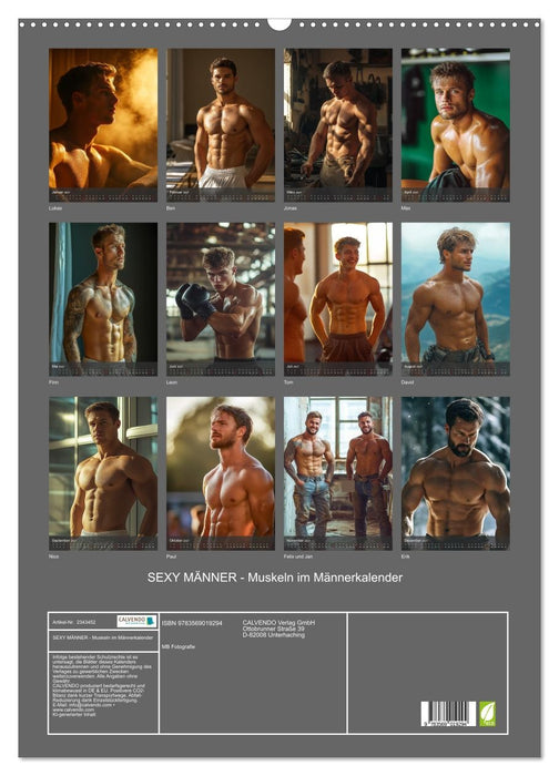 SEXY MÄNNER - Muskeln im Männerkalender (CALVENDO Wandkalender 2027)