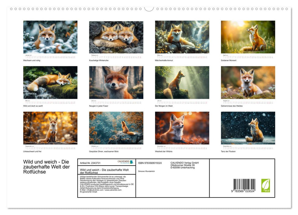 Wild und weich - Die zauberhafte Welt der Rotfüchse (CALVENDO Premium Wandkalender 2027)