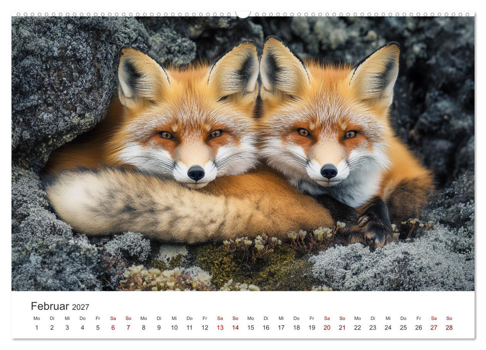Wild und weich - Die zauberhafte Welt der Rotfüchse (CALVENDO Premium Wandkalender 2027)