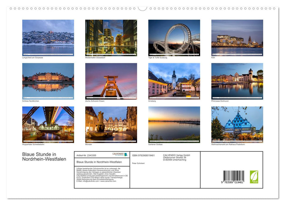Blaue Stunde in Nordrhein-Westfalen (CALVENDO Premium Wandkalender 2027)