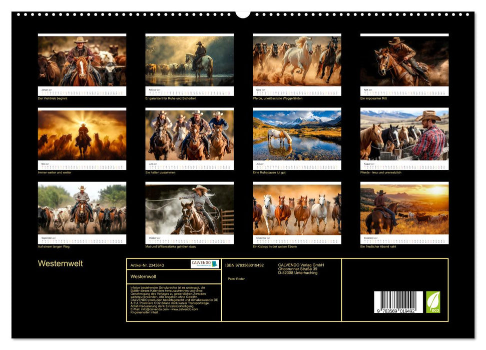 Westernwelt (CALVENDO Premium Wandkalender 2027)