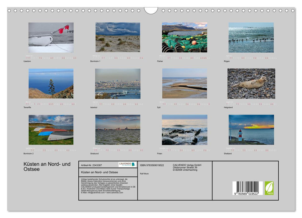Küsten an Nord- und Ostsee (CALVENDO Wandkalender 2027)