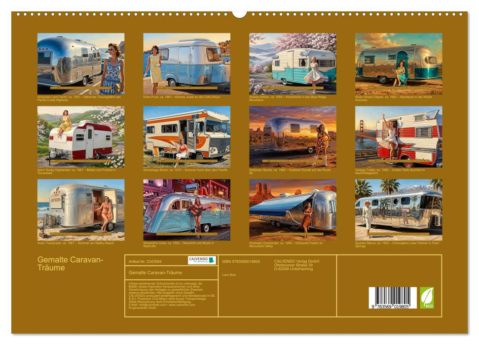 Gemalte Caravan-Träume (CALVENDO Premium Wandkalender 2027)