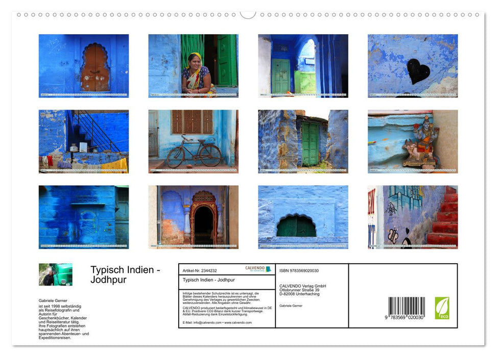 Typisch Indien - Jodhpur (CALVENDO Premium Wandkalender 2027)
