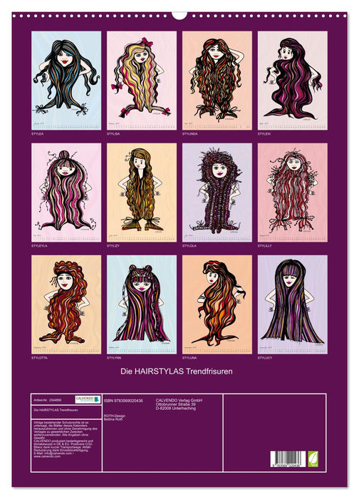 Die HAIRSTYLAS Trendfrisuren (CALVENDO Wandkalender 2027)