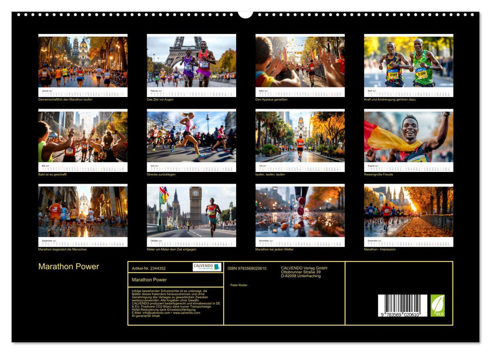 Marathon Power (CALVENDO Premium Wandkalender 2027)