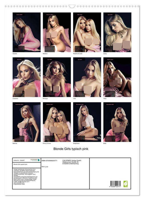 Blonde Girls typisch pink (CALVENDO Wandkalender 2027)