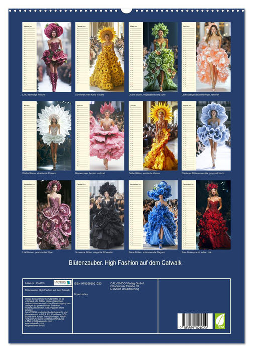 Blütenzauber. High Fashion auf dem Catwalk (CALVENDO Premium Wandkalender 2027)