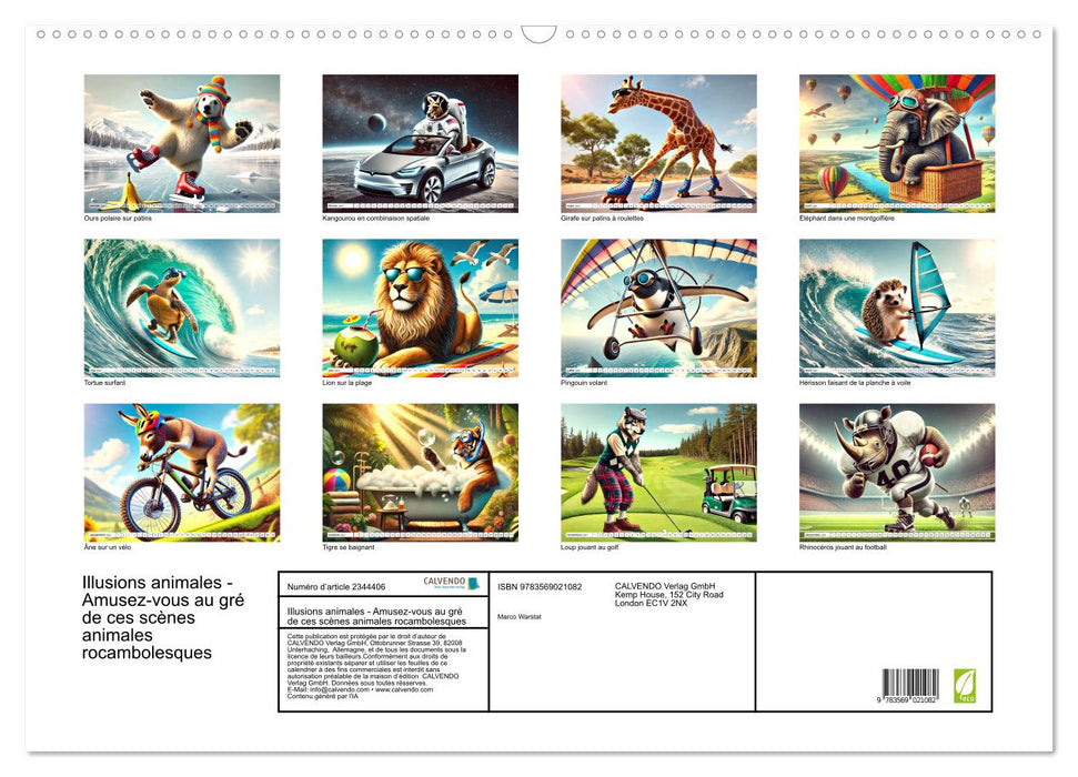 Illusions animales - Amusez-vous au gré de ces scènes animales rocambolesques (CALVENDO Calendrier mensuel 2027)