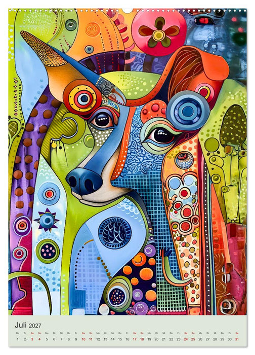 Pop-Art Hunde - Moderne, verrückte Hundeporträts (CALVENDO Premium Wandkalender 2027)