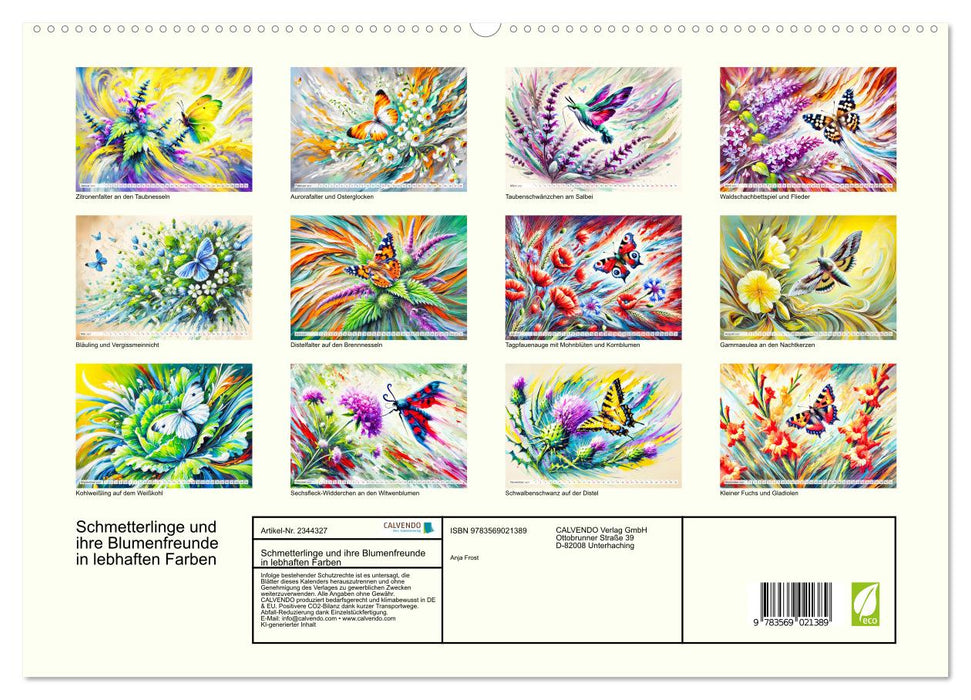 Schmetterlinge und ihre Blumenfreunde in lebhaften Farben (CALVENDO Premium Wandkalender 2027)
