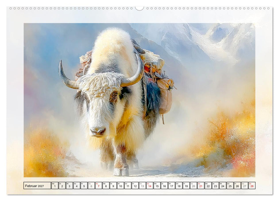 Yaks. Faszinierende Rinder in Zentralasien (CALVENDO Wandkalender 2027)