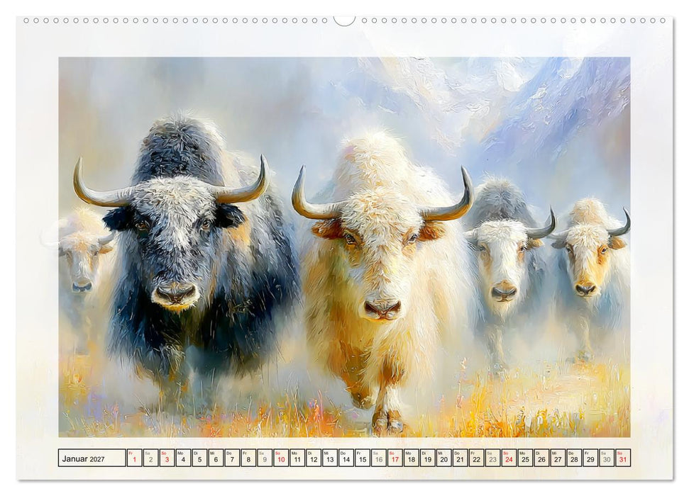 Yaks. Faszinierende Rinder in Zentralasien (CALVENDO Premium Wandkalender 2027)