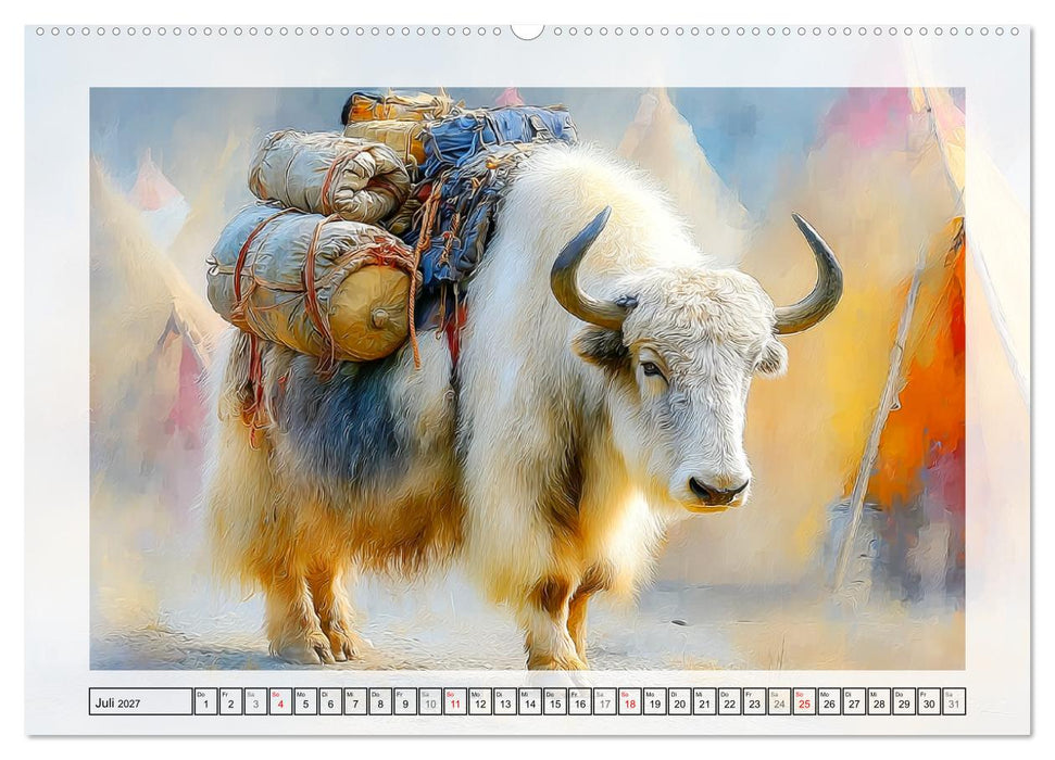 Yaks. Faszinierende Rinder in Zentralasien (CALVENDO Premium Wandkalender 2027)