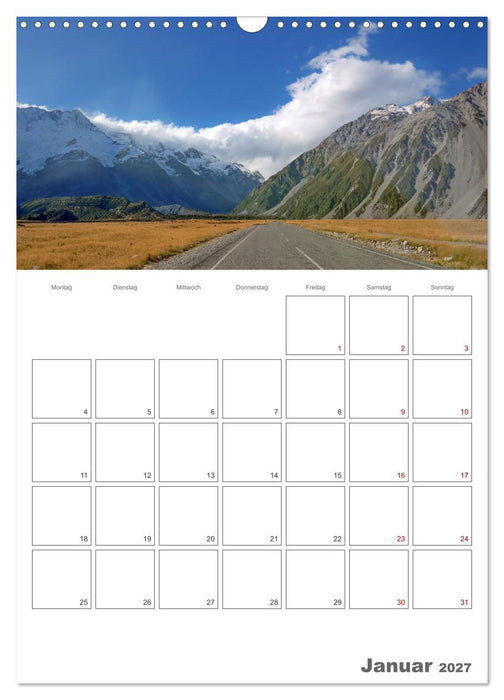 Neuseeland – Unterwegs auf Traumstraßen der Südinsel (CALVENDO Wandkalender 2027)
