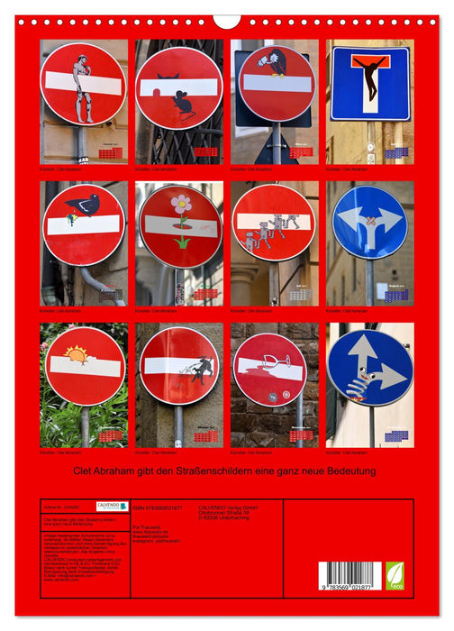 Clet Abraham gibt den Straßenschildern eine ganz neue Bedeutung (CALVENDO Wandkalender 2027)