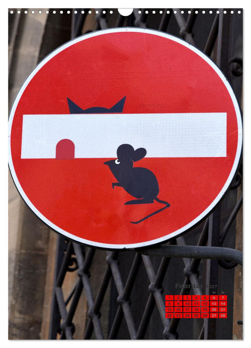 Clet Abraham gibt den Straßenschildern eine ganz neue Bedeutung (CALVENDO Wandkalender 2027)