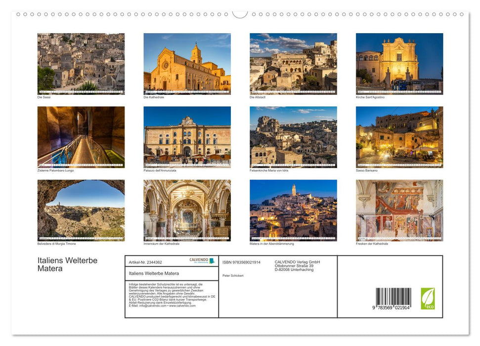 Italiens Welterbe Matera (CALVENDO Premium Wandkalender 2027)