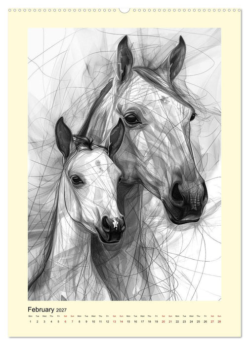 Sketchy Power Horses (CALVENDO Premium-Calendar 2027)