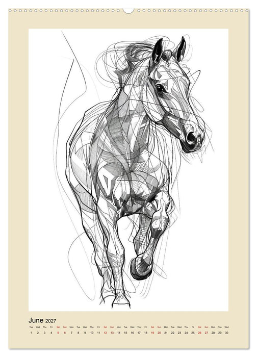 Sketchy Power Horses (CALVENDO Premium-Calendar 2027)