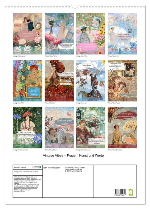 Vintage Vibes – Frauen, Kunst und Worte (CALVENDO Wandkalender 2027)
