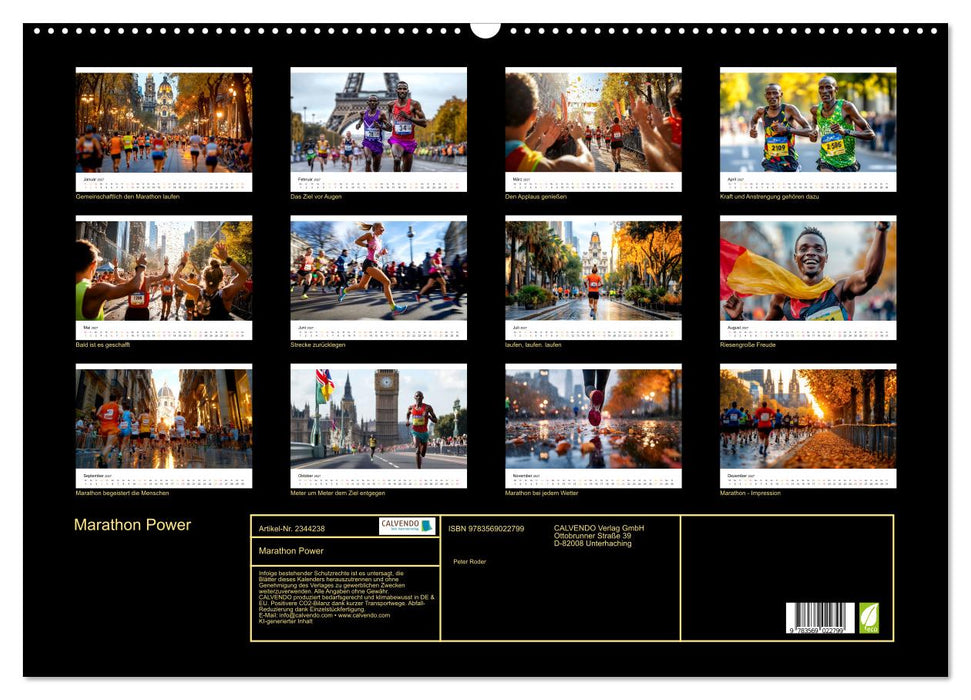Marathon Power (CALVENDO Wandkalender 2027)