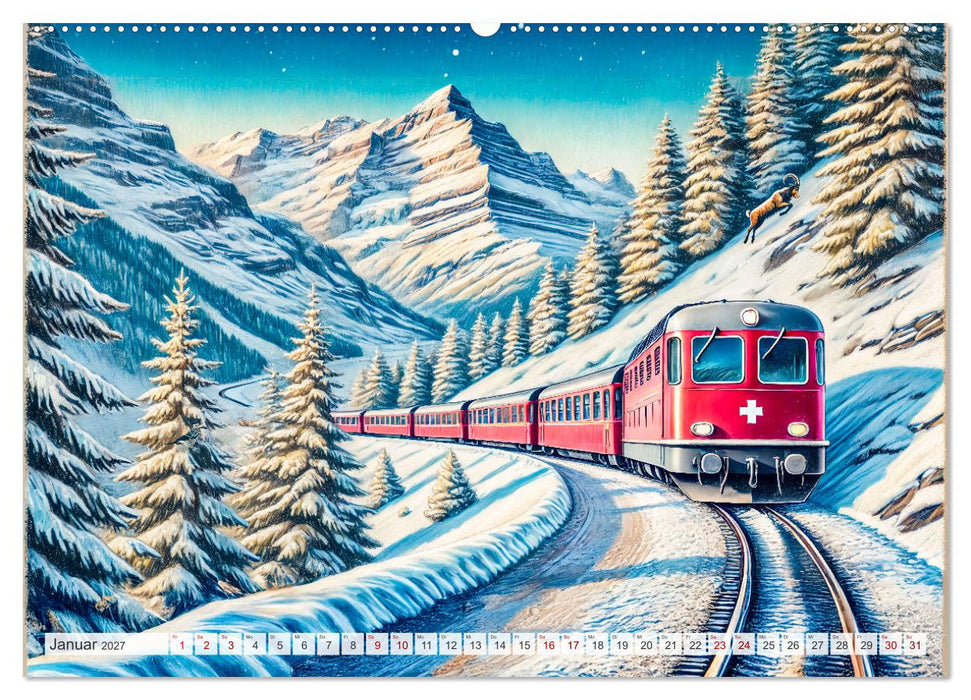 Faszination Eisenbahn - Lokomotiven und Landschaften der Welt (CALVENDO Wandkalender 2027)