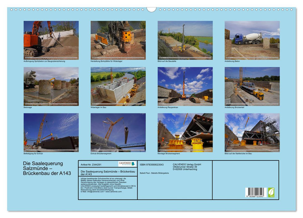 Die Saalequerung Salzmünde – Brückenbau der A143 (CALVENDO Wandkalender 2027)