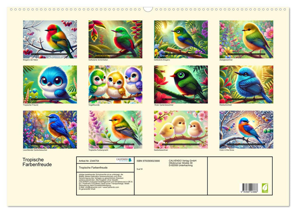 Tropische Farbenfreude (CALVENDO Wandkalender 2027)