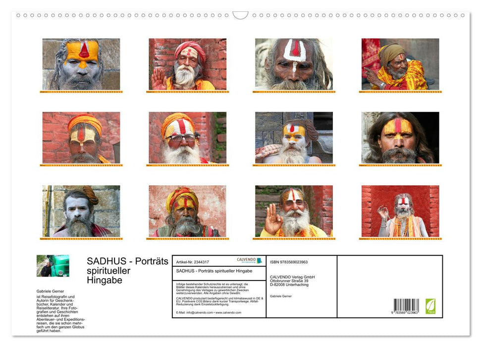SADHUS - Porträts spiritueller Hingabe (CALVENDO Wandkalender 2027)