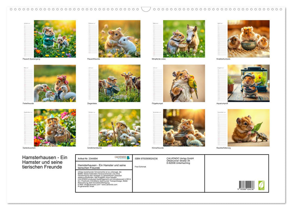 Hamsterhausen - Ein Hamster und seine tierischen Freunde (CALVENDO Wandkalender 2027)