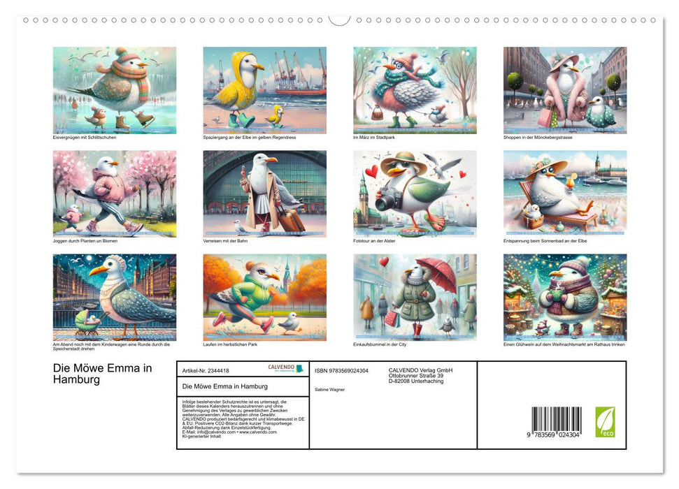 Die Möwe Emma in Hamburg (CALVENDO Premium Wandkalender 2027)