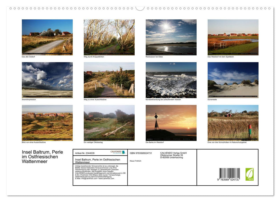 Insel Baltrum, Perle im Ostfriesischen Wattenmeer (CALVENDO Premium Wandkalender 2027)