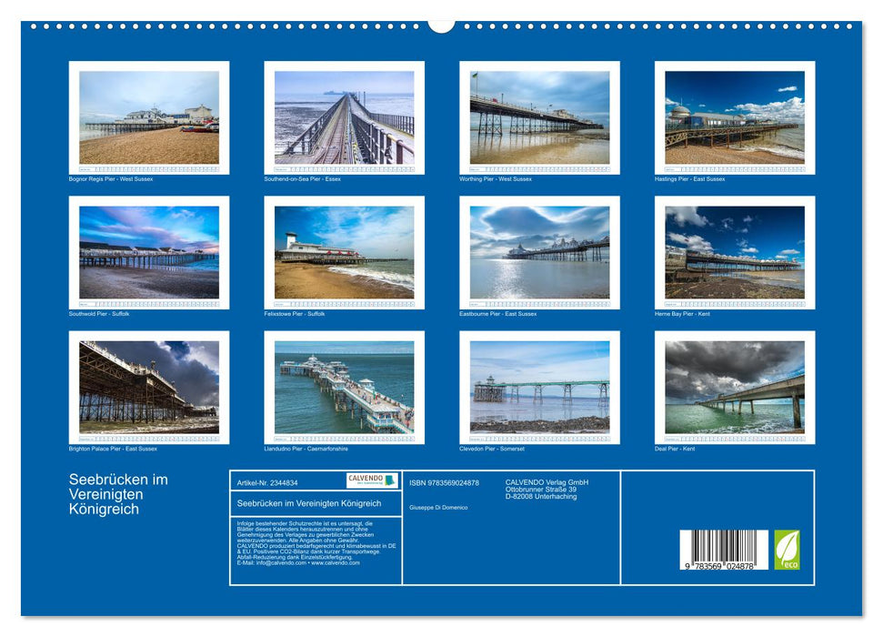 Seebrücken im Vereinigten Königreich (CALVENDO Premium Wandkalender 2027)