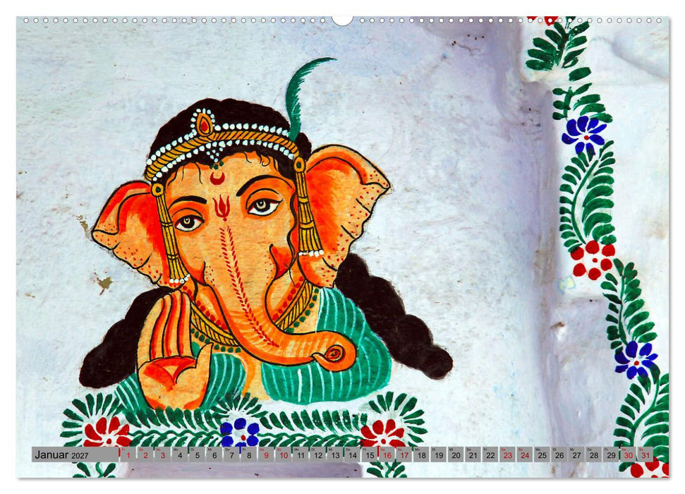 Typisch Indien - Ganesha der Elefantengott (CALVENDO Wandkalender 2027)