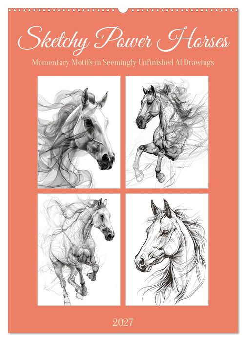 Sketchy Power Horses (CALVENDO Monthly Calendar 2027)