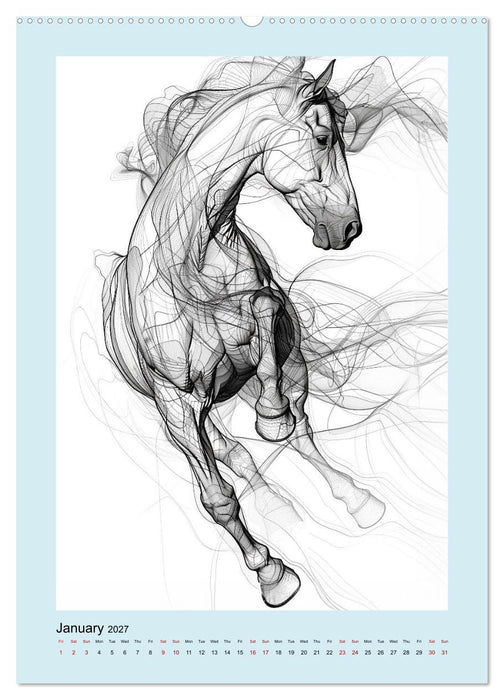 Sketchy Power Horses (CALVENDO Monthly Calendar 2027)
