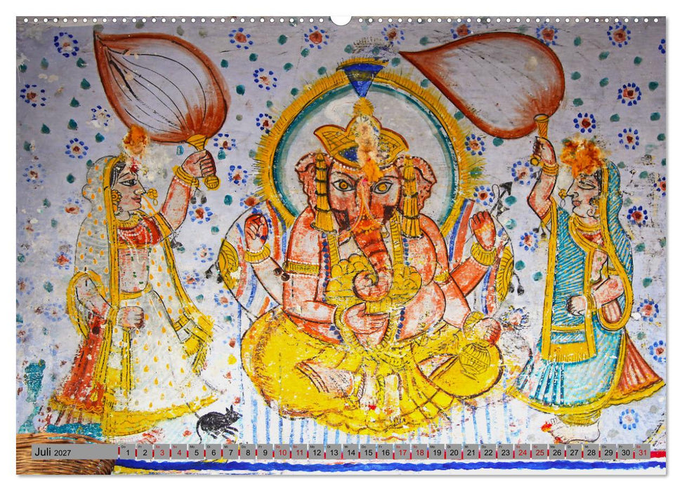 Typisch Indien - Ganesha der Elefantengott (CALVENDO Premium Wandkalender 2027)
